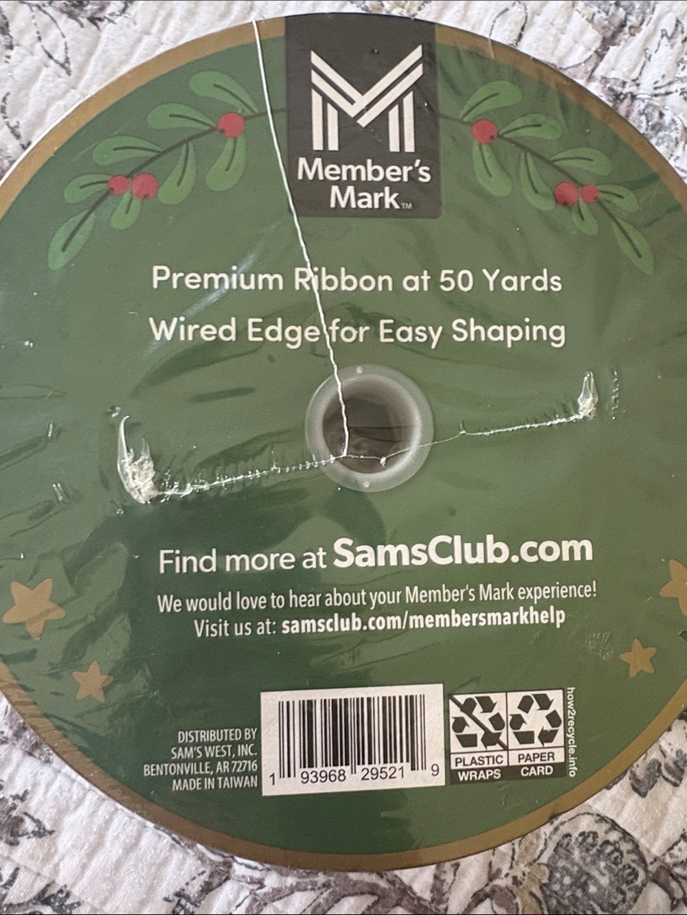 Navy Bue Wired Edge  Ribbon - Picture 3 of 5
